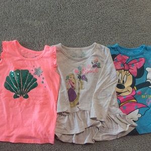 Disney t-shirt Lot Minnie Mouse rapunzel mermaid 2